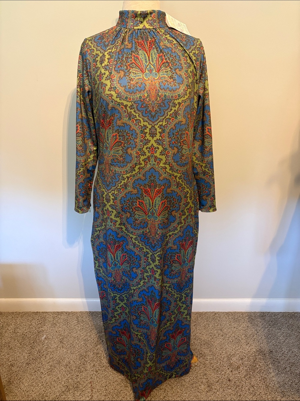NWT Gretchen Scott Paisley Mock Neck Column Dress